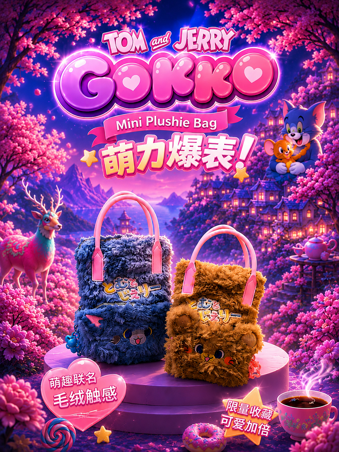 Custom Branded Plushy Mini Tote/Sling Bag (MOQ 100 Set)