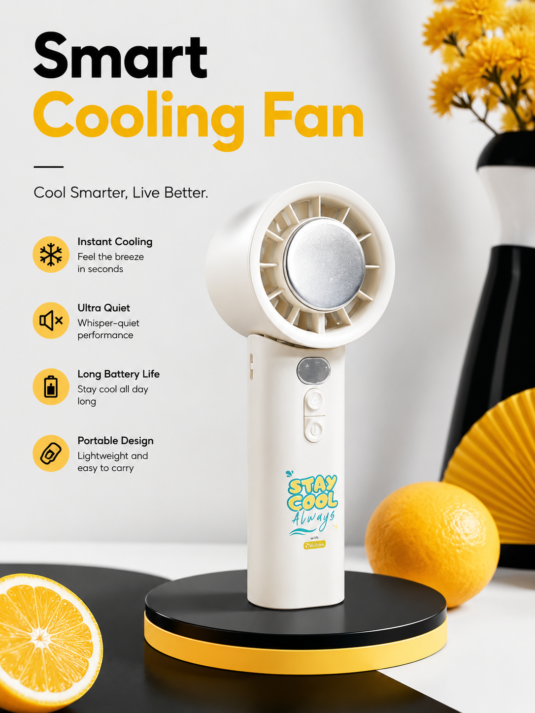 Custom Branded Portable Handheld Fan (MOQ 100 Set)