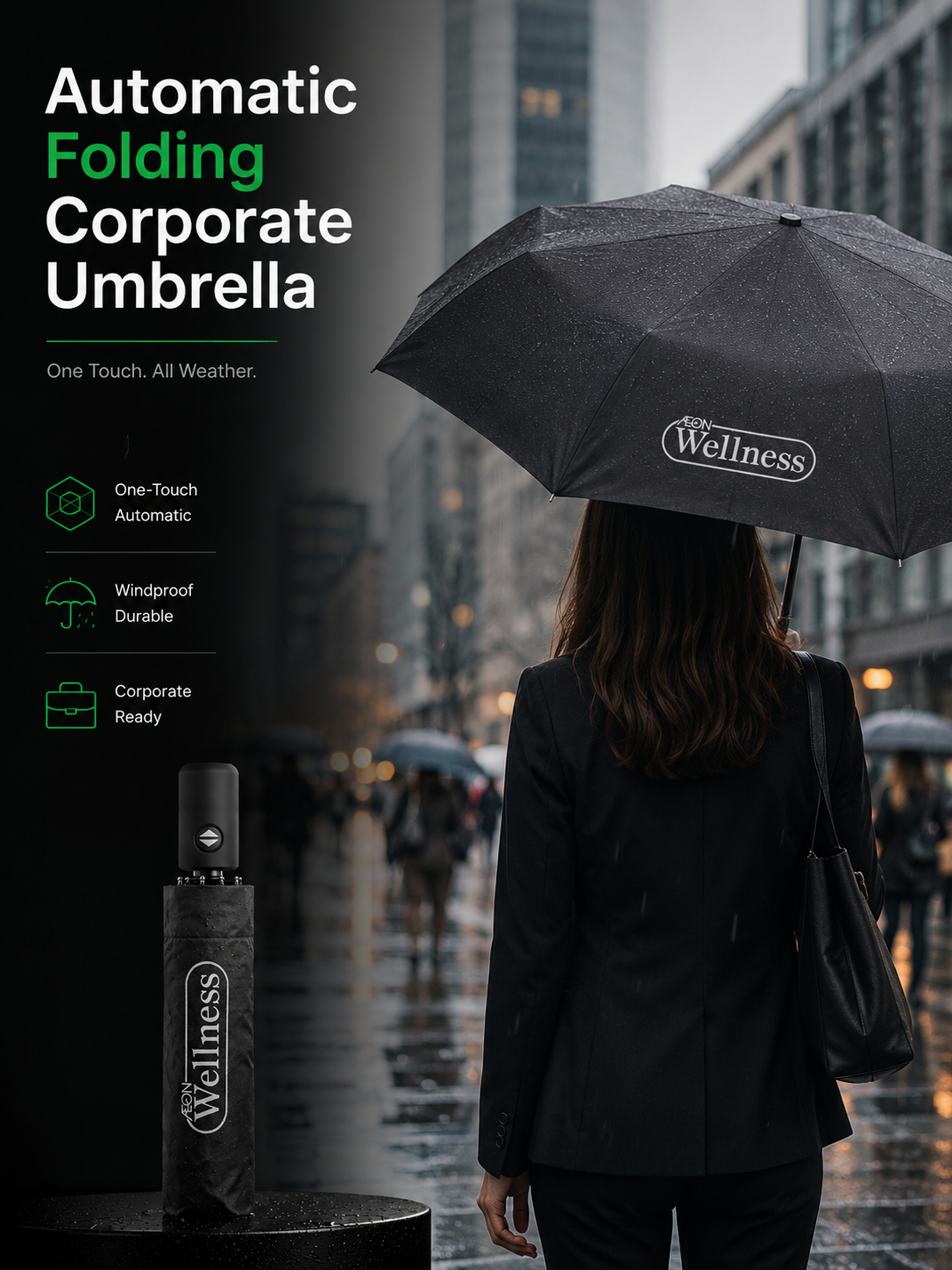 Custom Branded Foldable Umbrellas (MOQ 100 pcs)