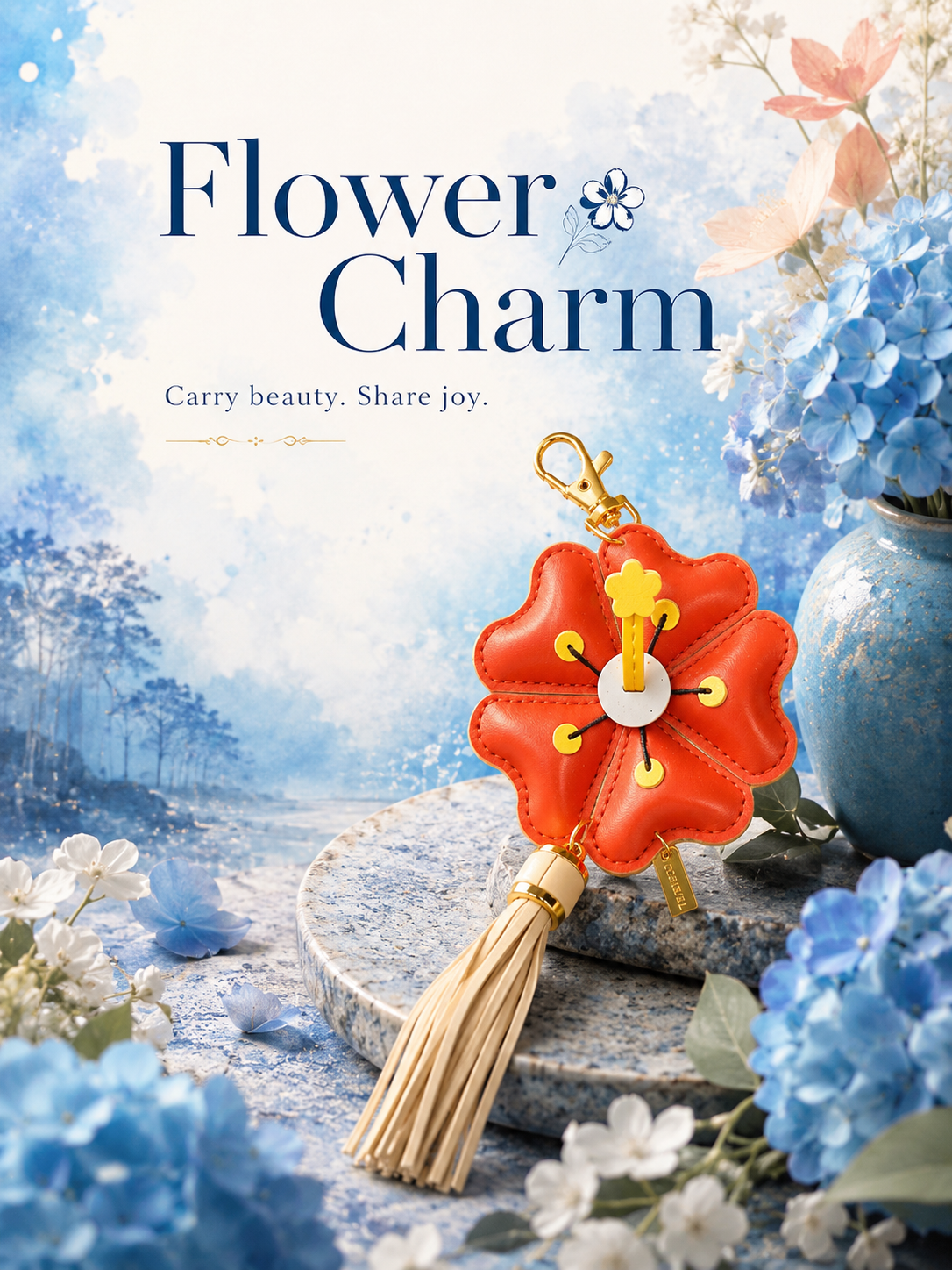 Custom Branded Flower Charm (MOQ 100 Set)