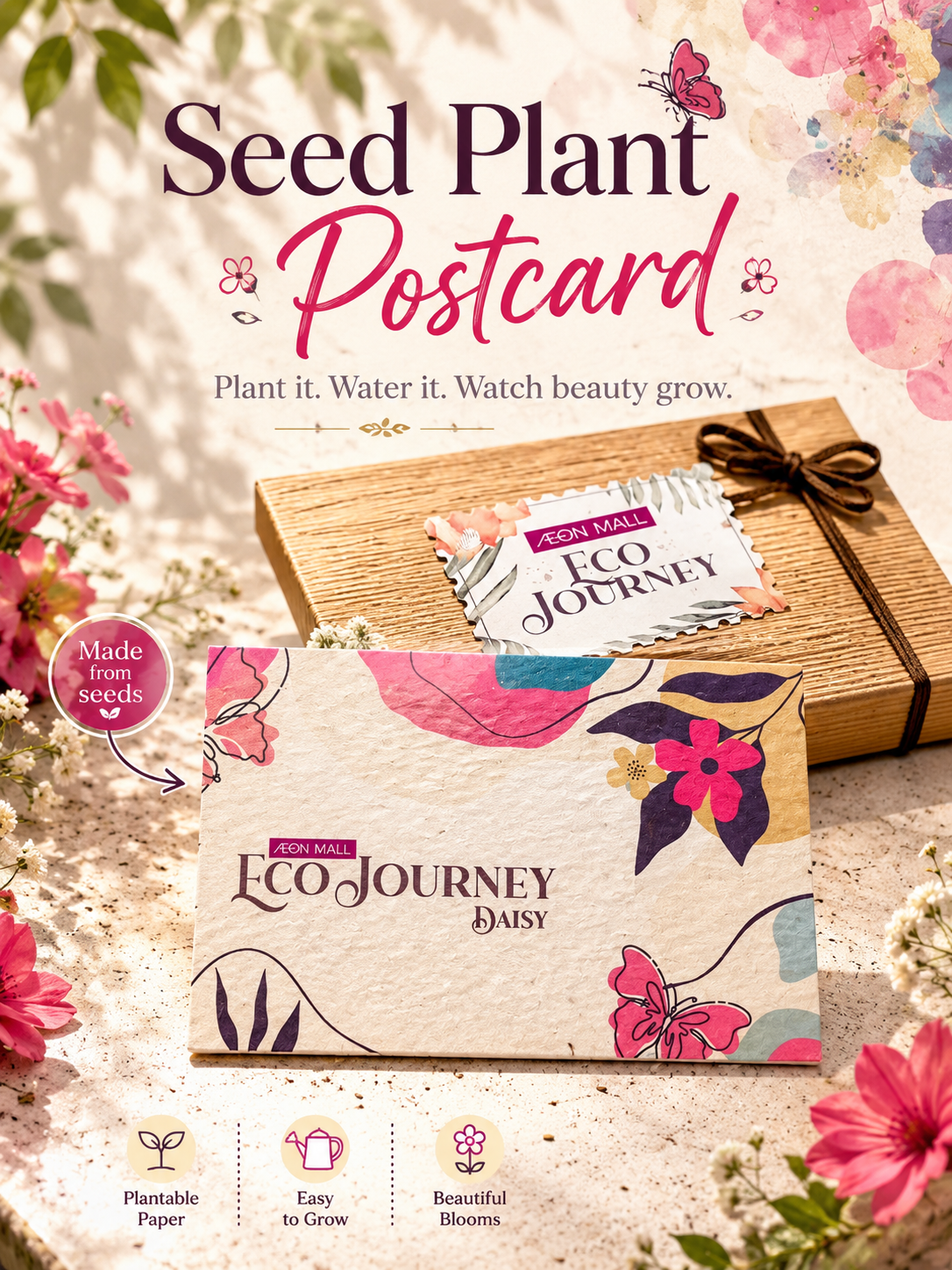 Custom Branded Seed Plantable Postcard (MOQ 100 Set)