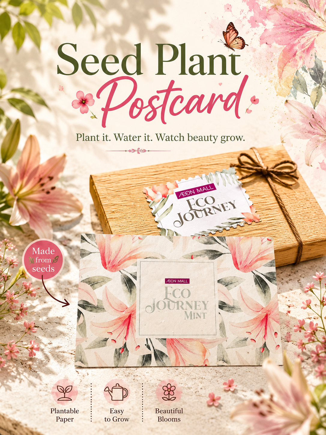 Custom Branded Seed Plantable Postcard (MOQ 100 Set)