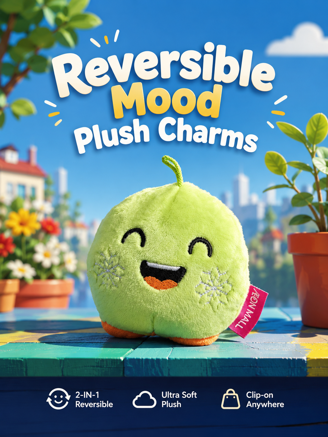 Custom Branded Reversible Plush Toy (MOQ 500 pc)