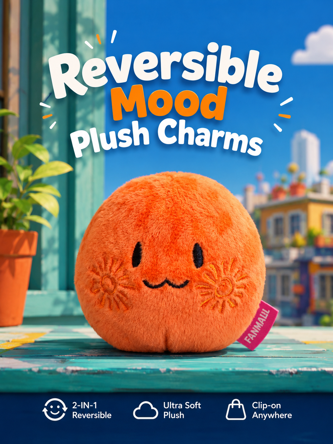 Custom Branded Reversible Plush Toy (MOQ 500 pc)