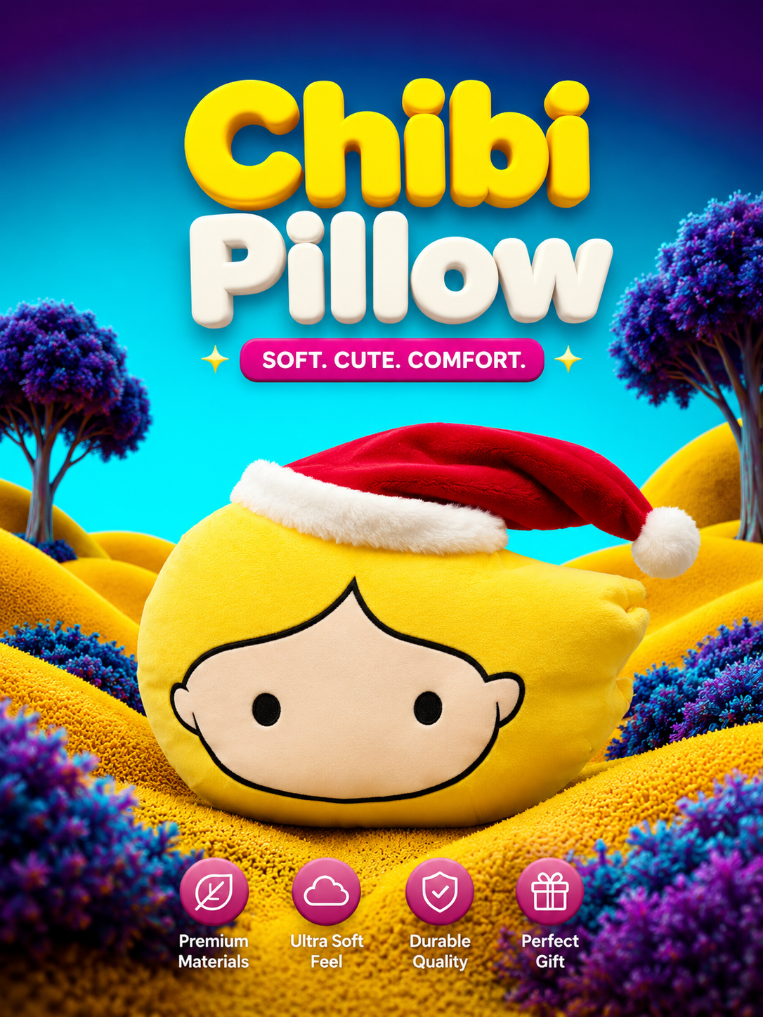Custom Branded Chibi Pillow (MOQ 100 Set)