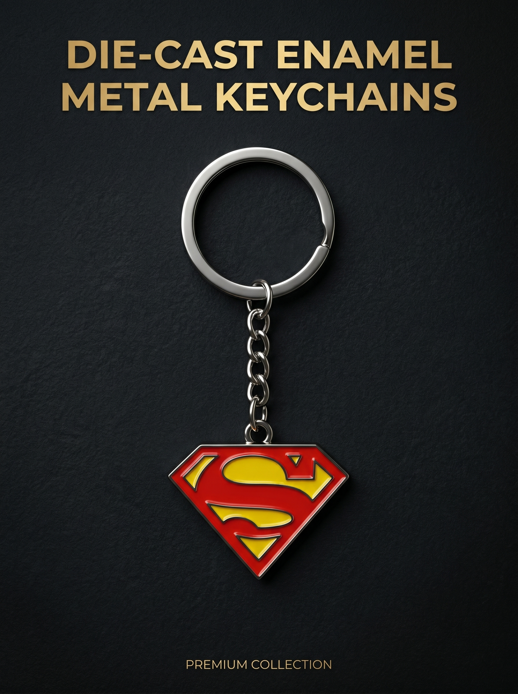 Custom Branded  Die-Cast Enamel Metal Keychains (MOQ 100 Set)