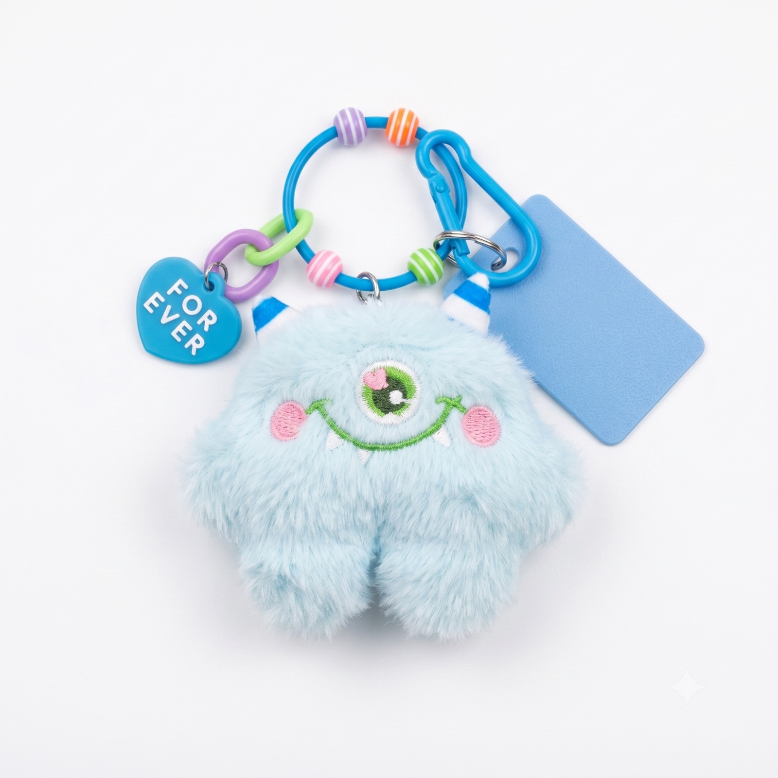 Custom Branded Fluffy Monster Charm Keychains (MOQ 100 Set)