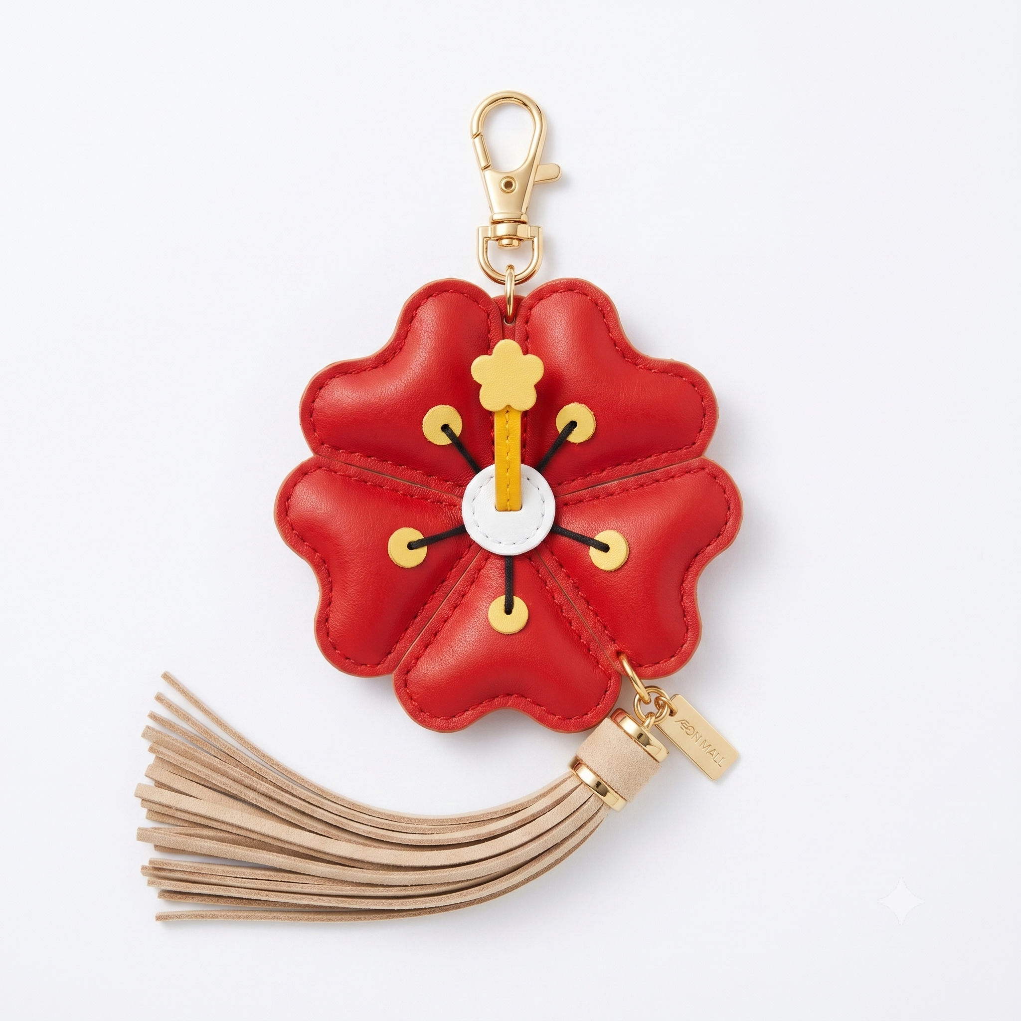Custom Branded Leather Flower Charm (MOQ 100 Set)