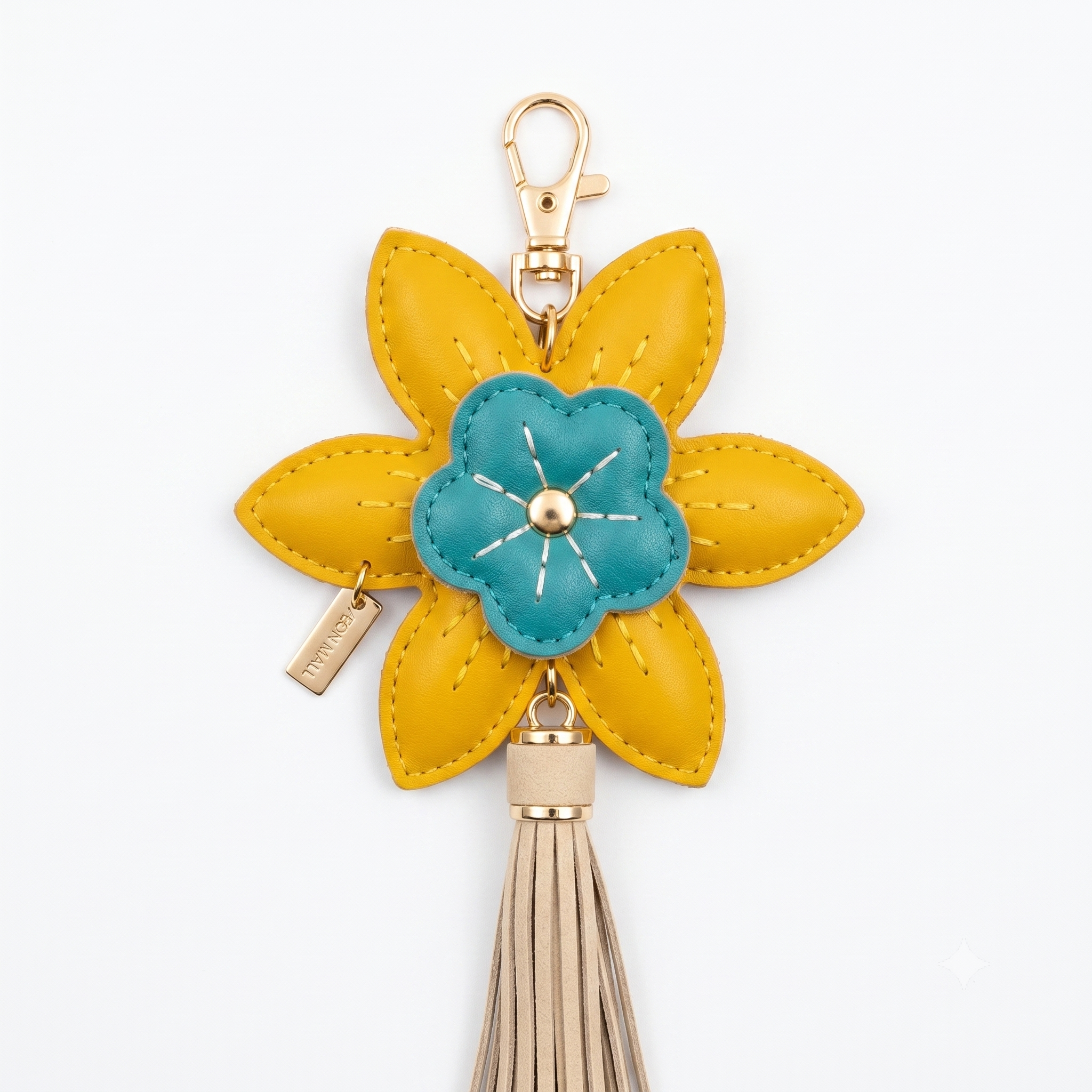 Custom Branded Leather Flower Charm (MOQ 100 Set)