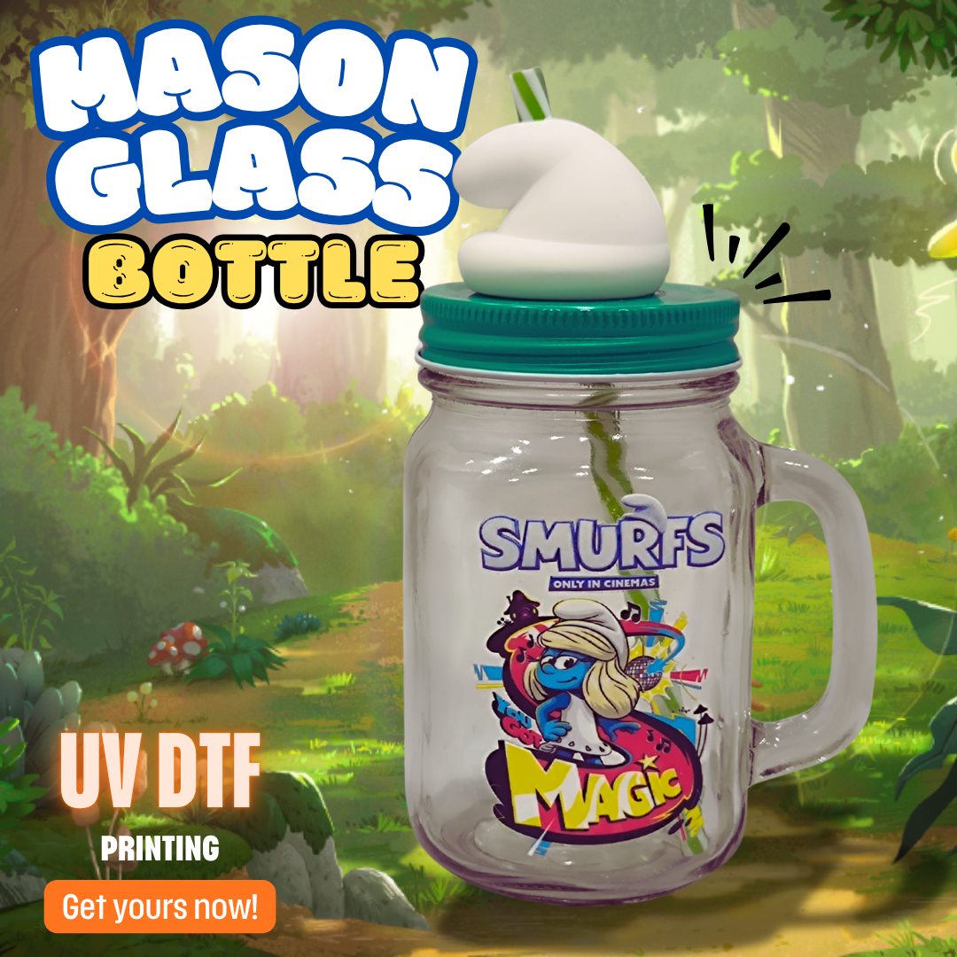 Custom Branded Mason Glass Bottle (MOQ 100 Set)