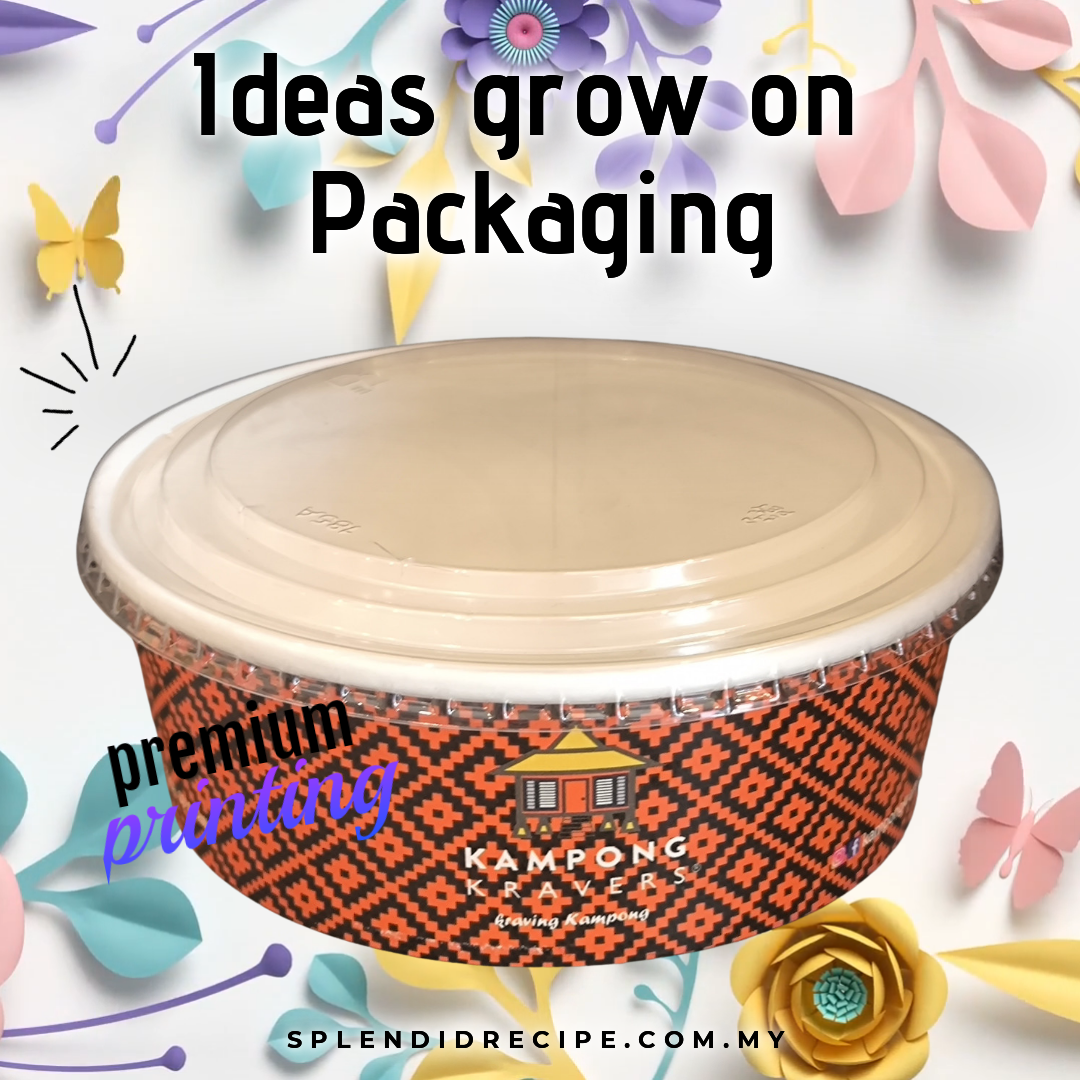 Custom 1500ml Paper Bowl with PET Lid