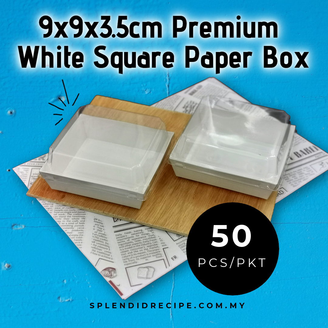 BURGER BOX/PAPER/WHITE/PET LID/360ML/9x9x3.5CM