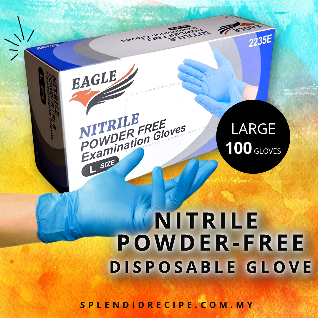 Nitrile Powder-Free Disposable Gloves (100 Gloves)