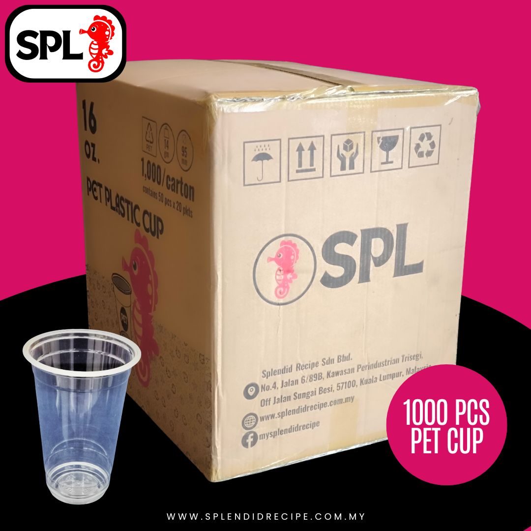SPL 95mm 16oz PET Cup  (1000 pcs/carton)