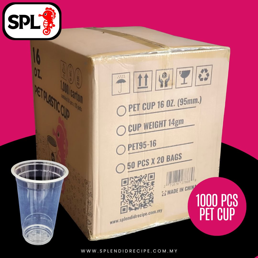 SPL 95mm 16oz PET Cup  (1000 pcs/carton)