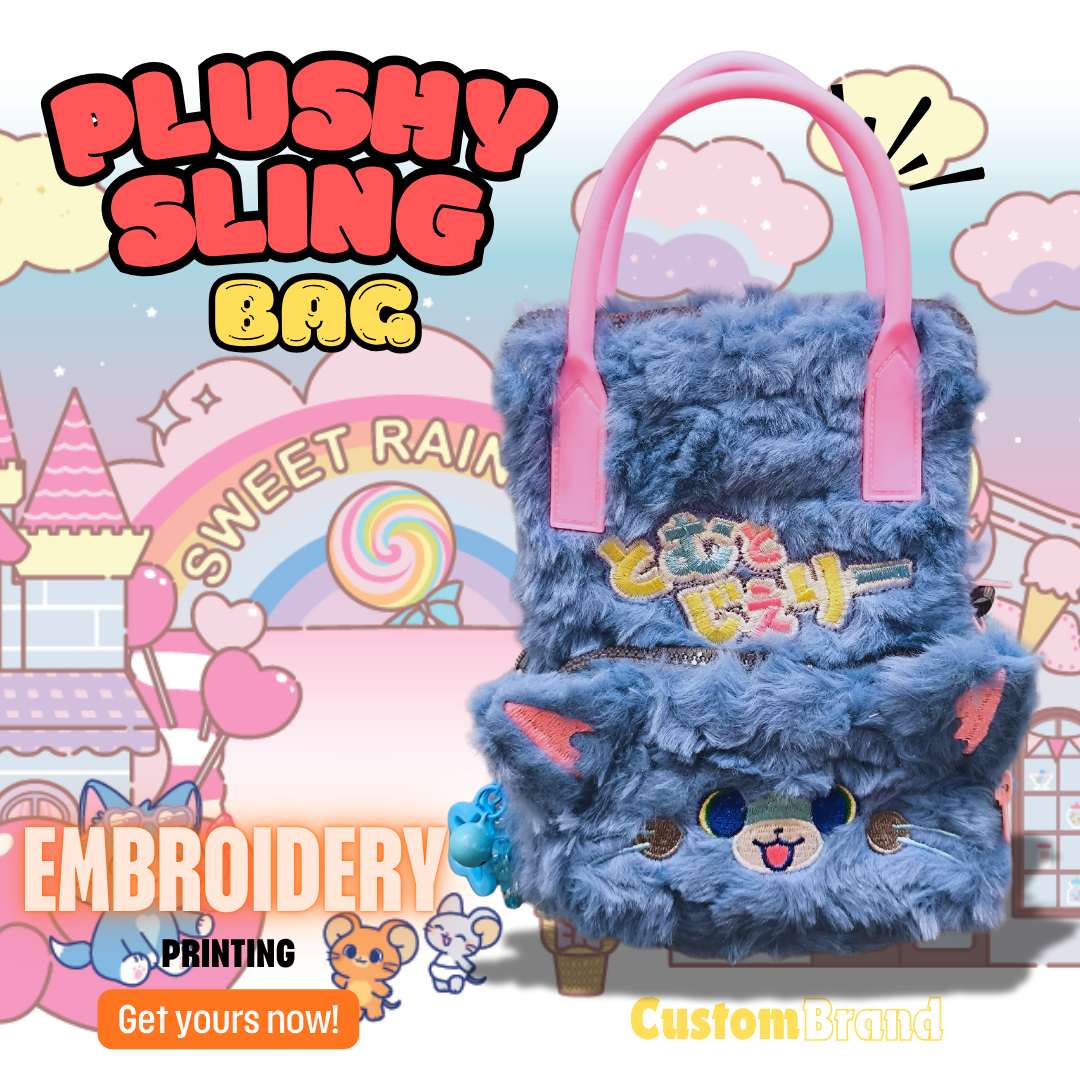 Custom Branded Plushie Mini Tote/Sling Bag (MOQ 100 Set)