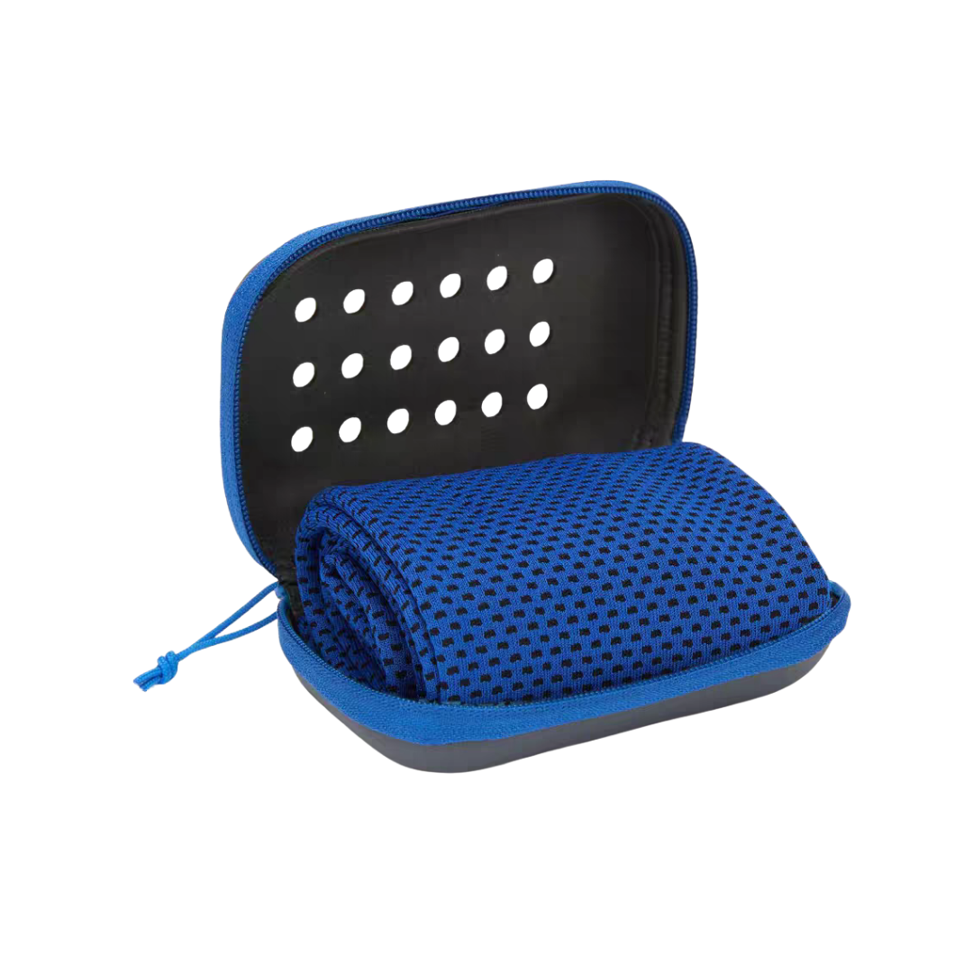Custom Branded Quick-Dry Microfiber Towel in Ventilated EVA Case (MOQ 100 Set)