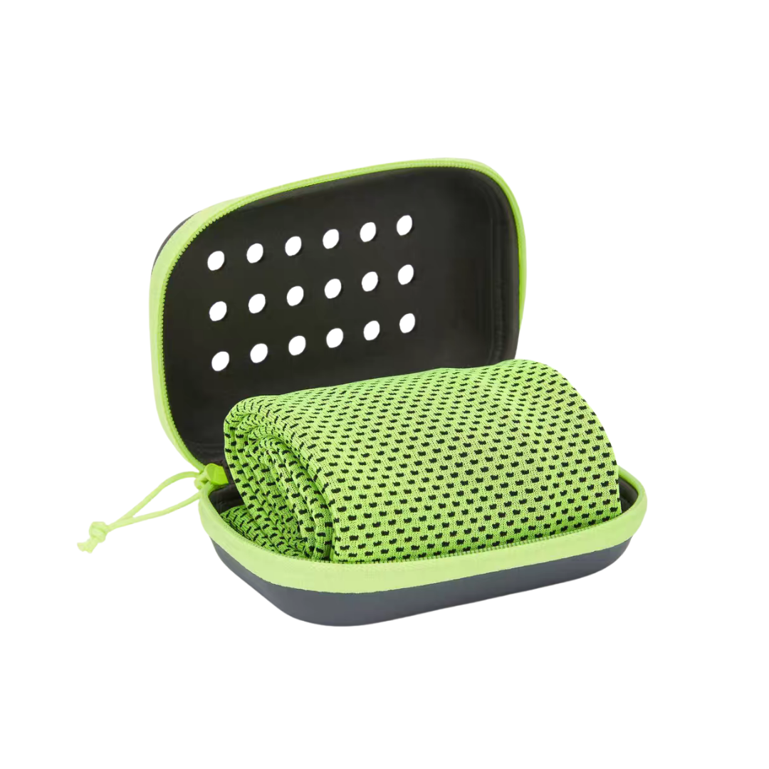 Custom Branded Quick-Dry Microfiber Towel in Ventilated EVA Case (MOQ 100 Set)