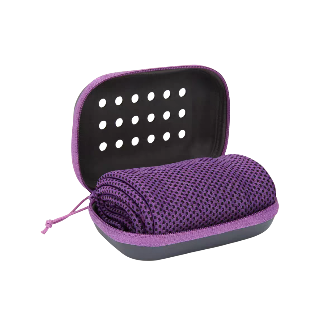 Custom Branded Quick-Dry Microfiber Towel in Ventilated EVA Case (MOQ 100 Set)