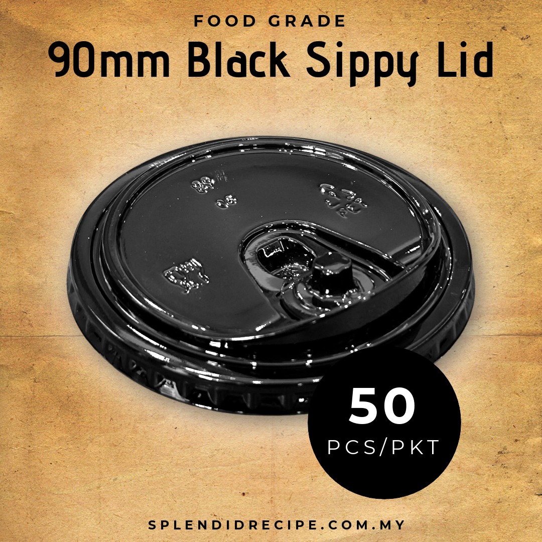 90mm Black Sippy Lid (50PCS)