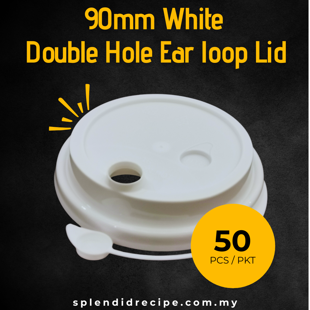 90mm Double Hole Ear Loop PET Lids