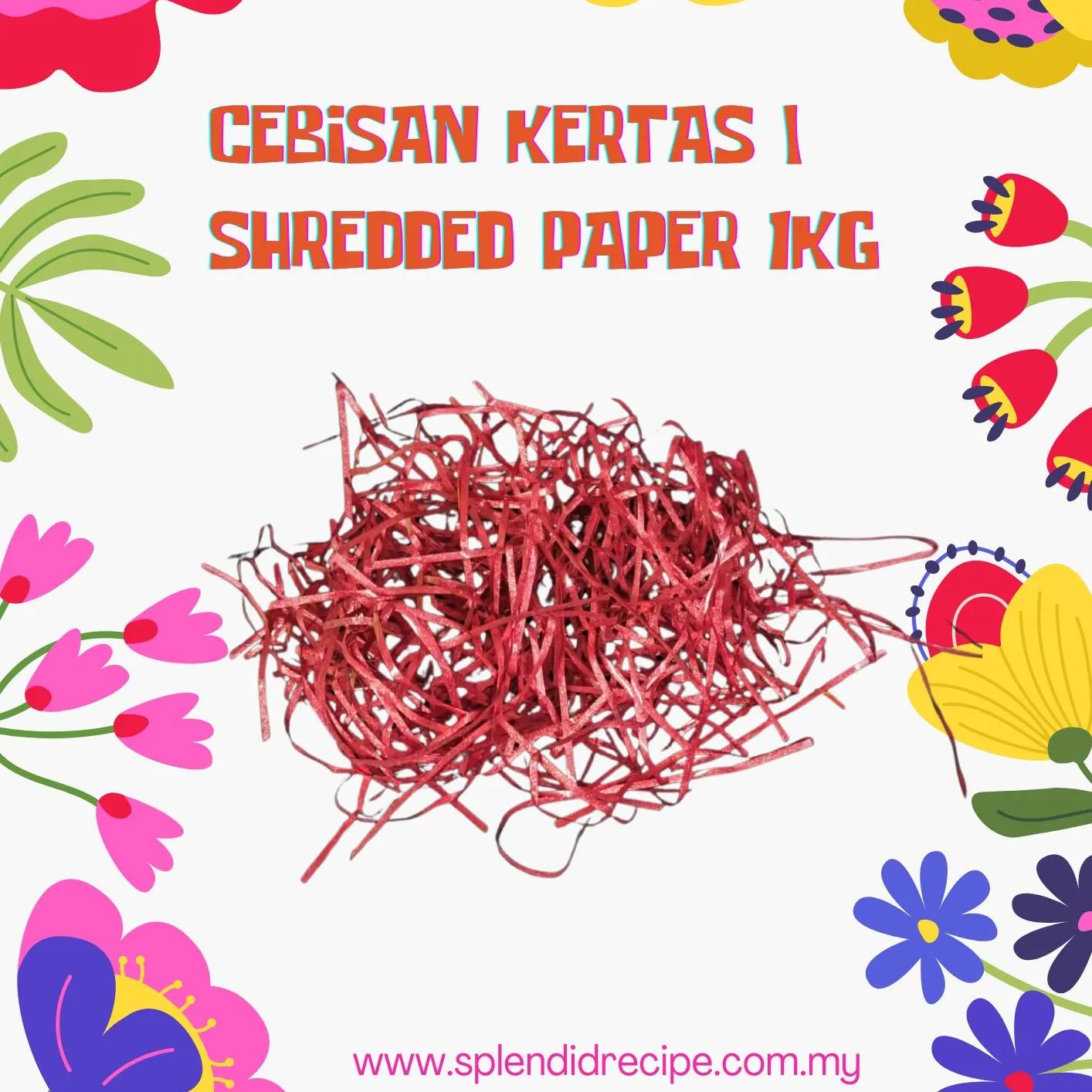 Shredded Paper | Cebisan Kertas | Red Glossy (1KG)