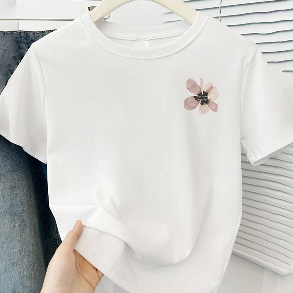 花朵印花減齡顯瘦短袖T恤ins