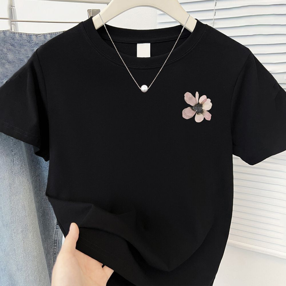 花朵印花減齡顯瘦短袖T恤ins