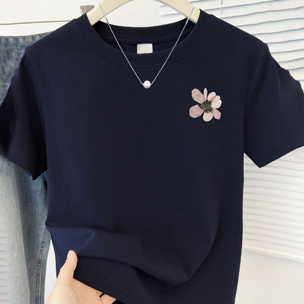 花朵印花減齡顯瘦短袖T恤ins