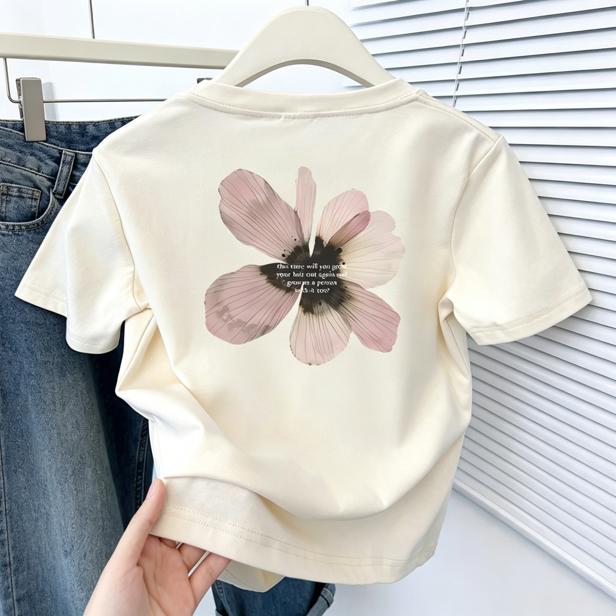 花朵印花減齡顯瘦短袖T恤ins