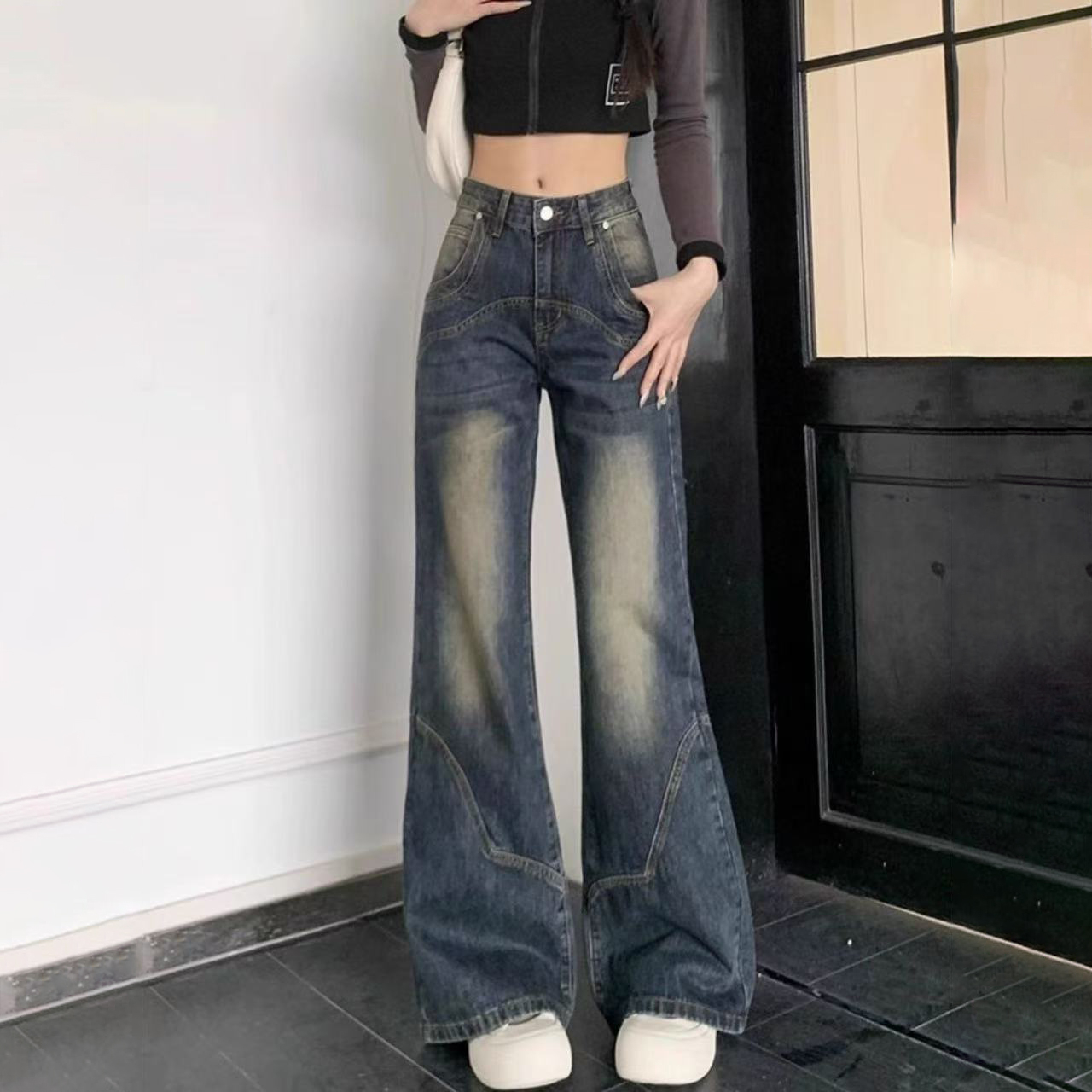 【單件/套裝】百搭設計感減齡毛衣+收腰牛仔褲兩件套裝-Cicimode