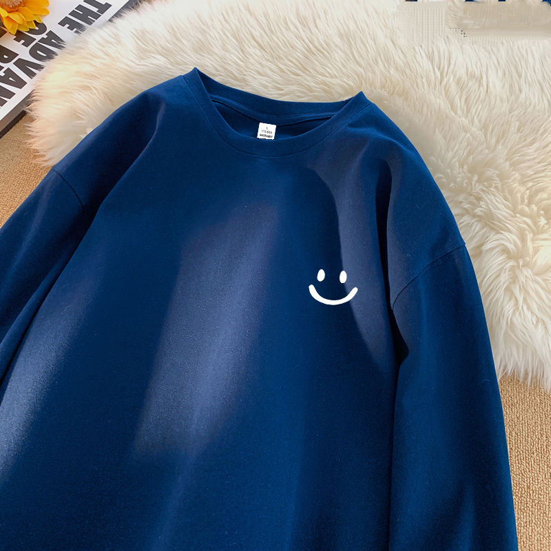 純棉男女同款百搭寬鬆原宿風ins長袖t恤