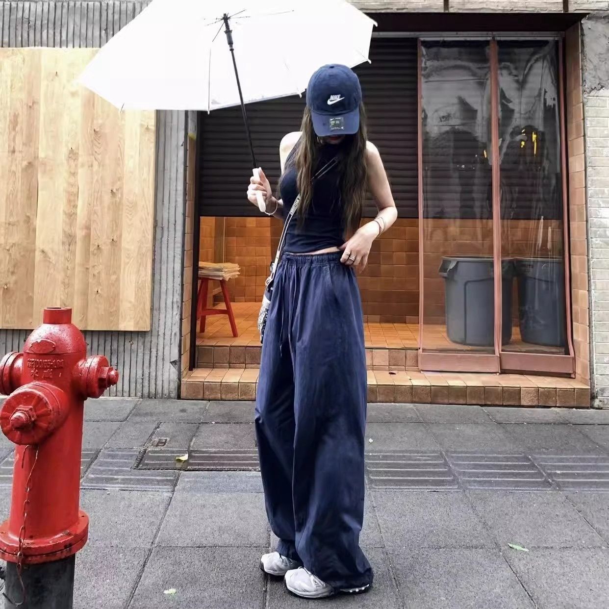 【單件/套裝】美式復古流行時尚背心+工裝休閑褲兩件套