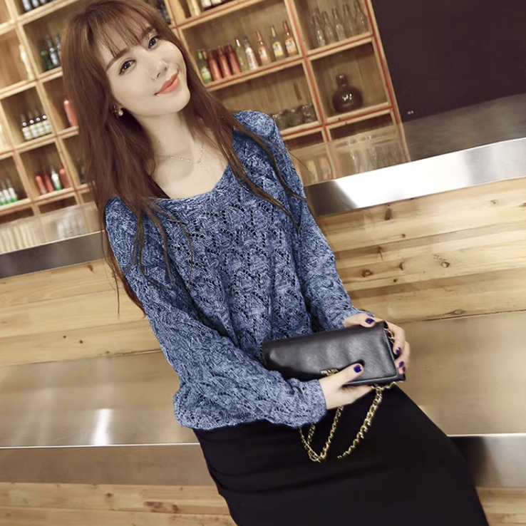 【整賣】韓版套頭針織長袖 修身時尚連身裙兩件套裝