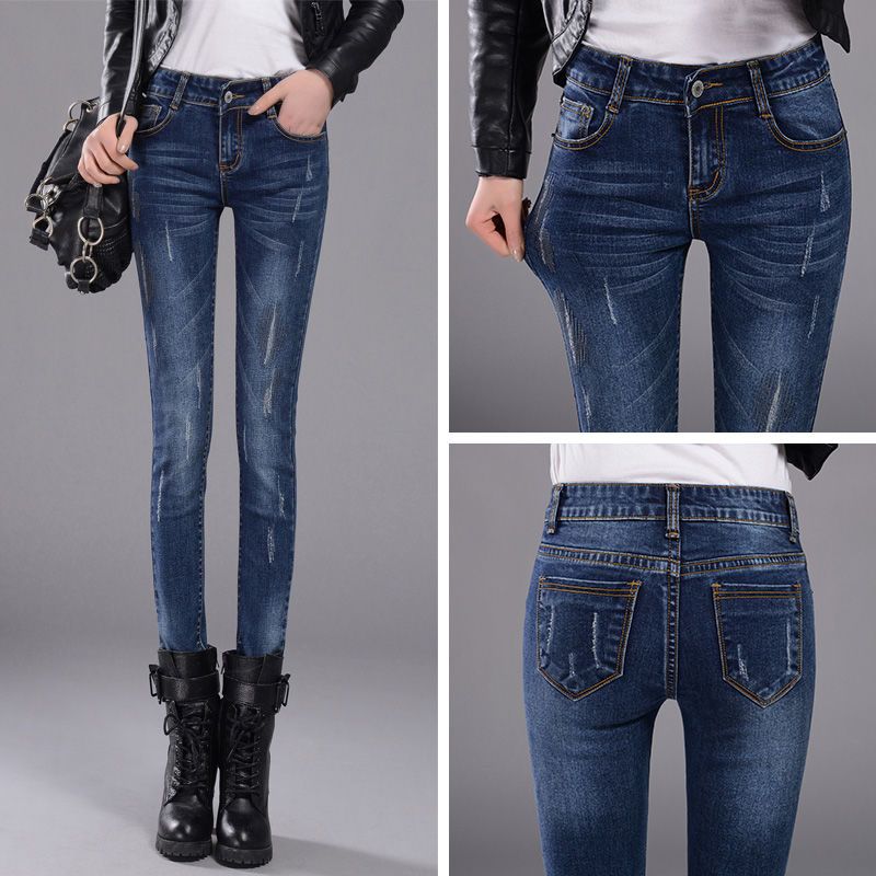 彈力韓版鉛筆褲顯瘦修身高腰牛仔褲裝