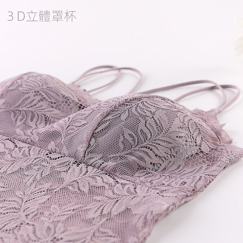 6色韓版蝴蝶蕾絲美背裹胸交叉吊帶帶胸墊內衣