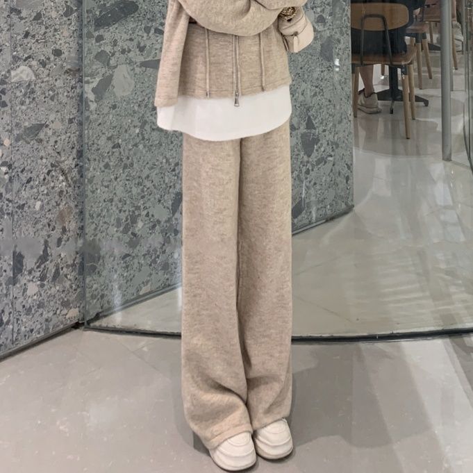 【單件/套裝】休閒假兩件衛衣+寬鬆闊腿褲兩件套裝-Cicimode