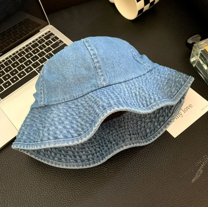 大頭圍遮陽防曬盆帽百搭顯臉牛仔漁夫帽-Cicimode