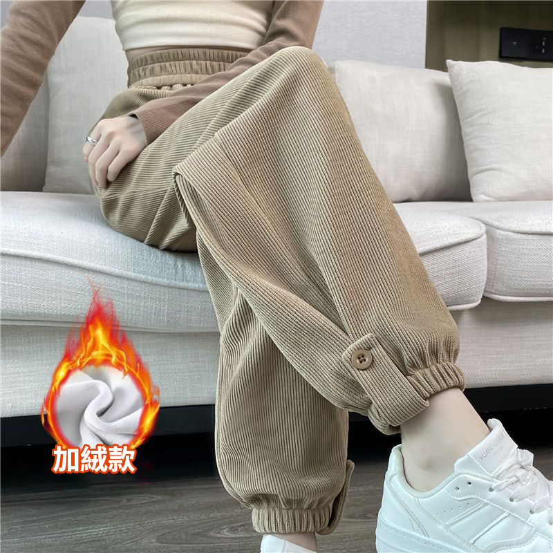 休閒百搭哈倫蘿蔔褲工裝運動束腳褲-Cicimode