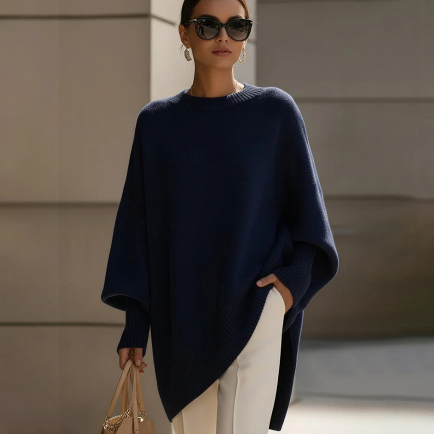 （多色可選）寬鬆慵懶風素色圓領套頭針織毛衣-Cicimode