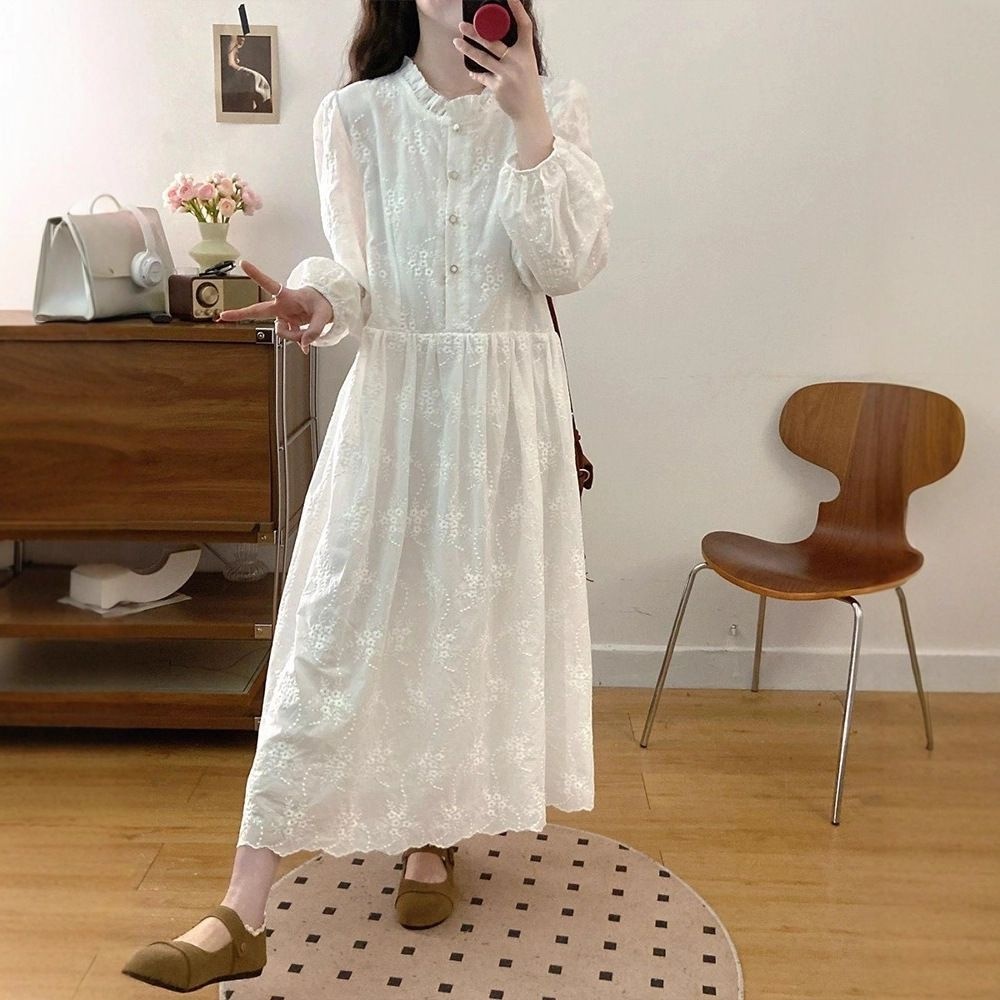 【單件/套裝】減齡法式洋氣蕾絲提花洋裝+重工繡花馬甲兩件套