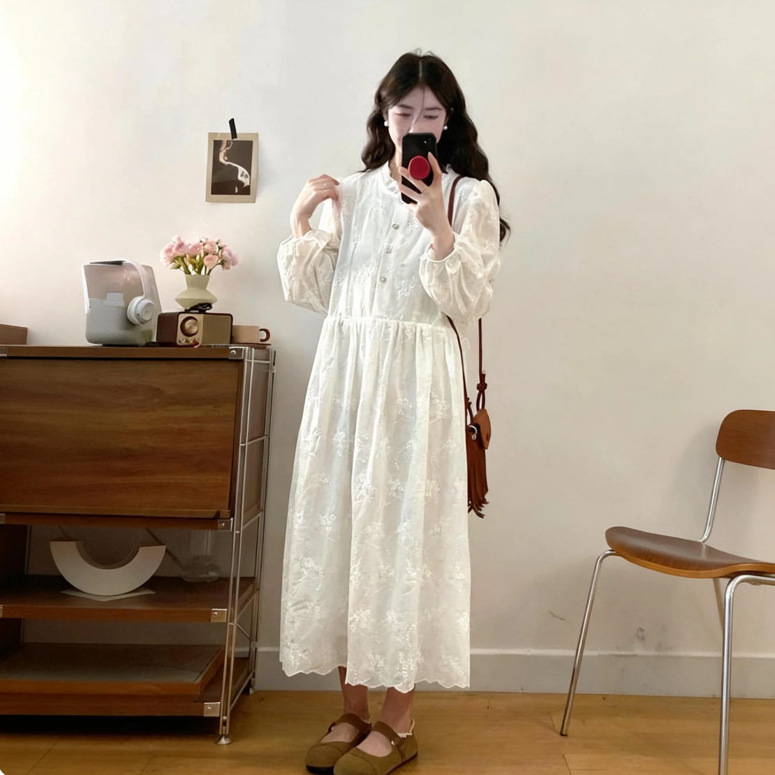 【單件/套裝】減齡法式洋氣蕾絲提花洋裝+重工繡花馬甲兩件套