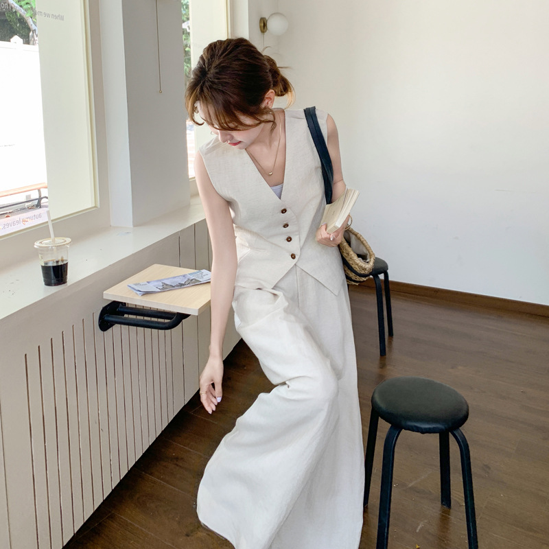 【單件/套裝】法式氣質高級感時尚馬甲+休閑闊腿褲兩件套寬松