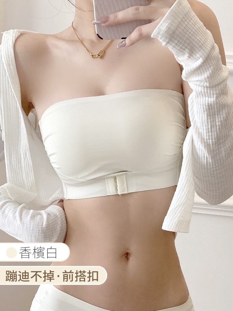 前扣無肩帶防滑聚攏隱形美背內衣-Cicimode