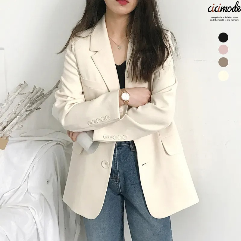 韓版休閒寬鬆英倫風小西裝外套-Cicimode