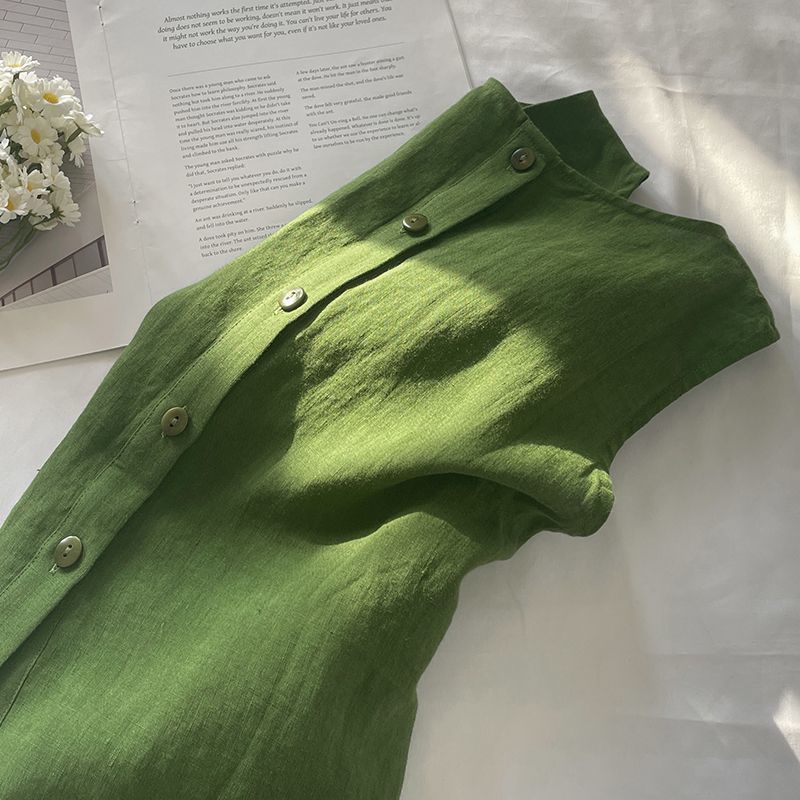 百搭休閒顯瘦文藝復古棉麻吊帶背心