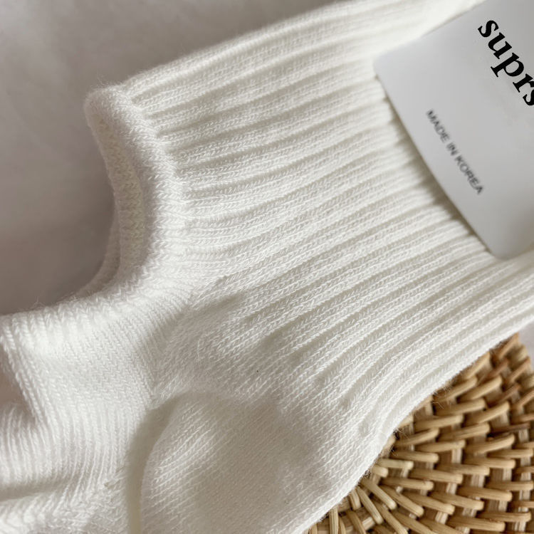 日系簡約百搭純色復古舒適短襪船襪