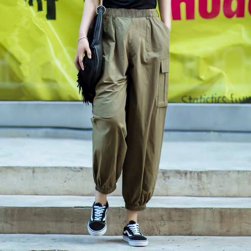 束腳工裝褲子女春夏新款韓版寬鬆顯瘦休閒運動ins潮流百搭哈倫褲