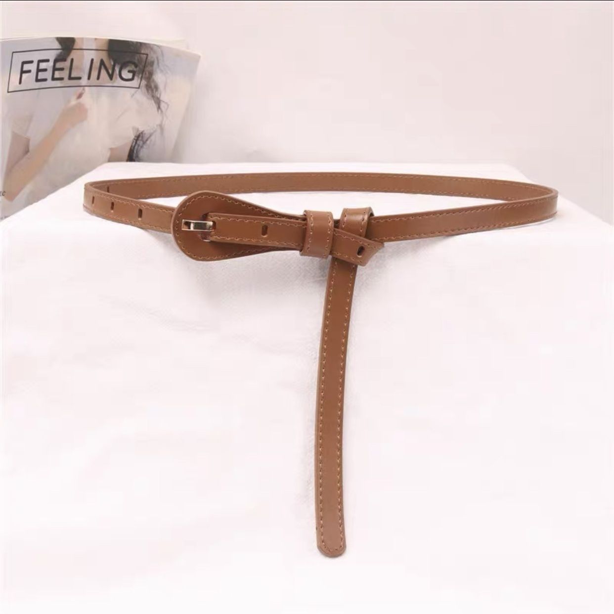 ins風韓國時尚簡約裝飾配裙子毛衣風衣打結腰帶