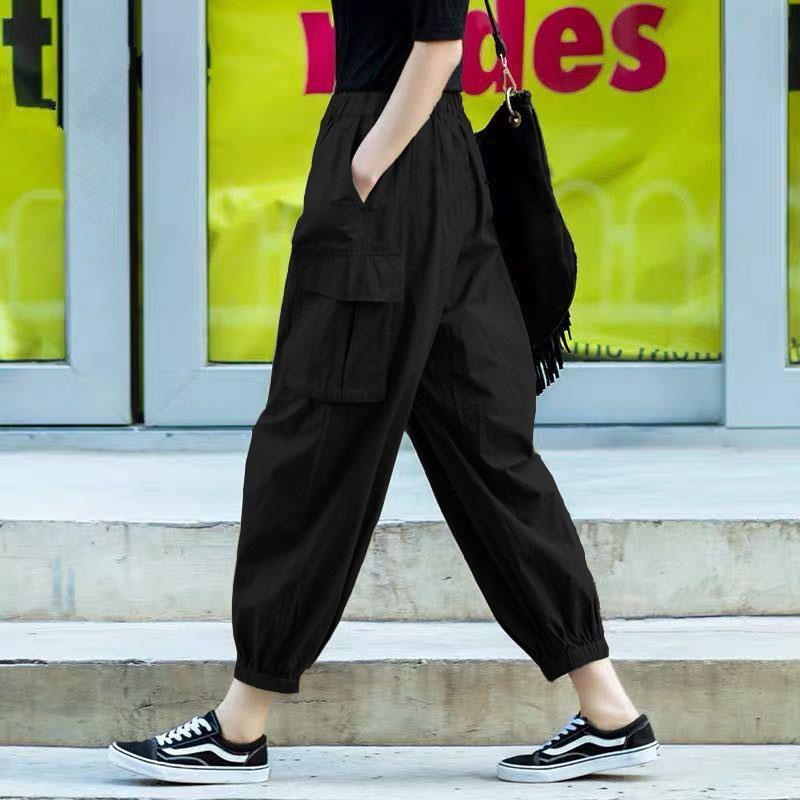 束腳工裝褲子女春夏新款韓版寬鬆顯瘦休閒運動ins潮流百搭哈倫褲